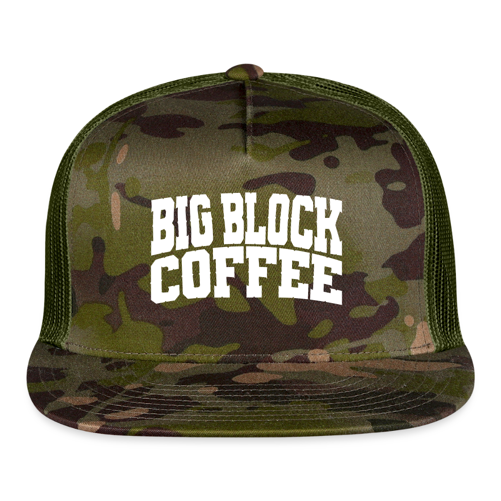 Big Block Coffee Trucker Hat - MultiCam\green