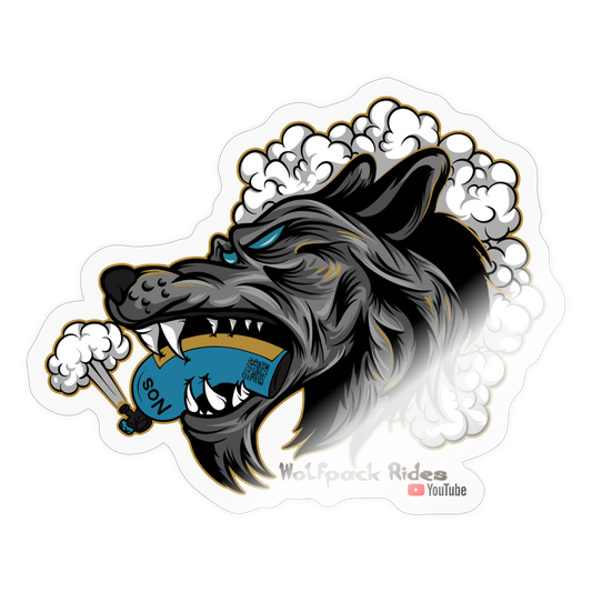 Wolfpack Rides Sticker - transparent glossy