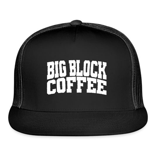 Big Block Coffee Trucker Hat - black/black
